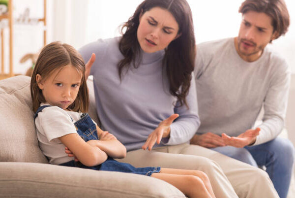 Struggling child and frustrated parents